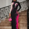Dresses | Midi Dresses*Bandage Aakifah Rhinestone Feather Midi Dress