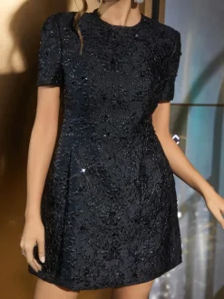 Dresses | Mini Dresses*Mew Mews Fashion Aanya Jacquard Floral Mini Dress In Black