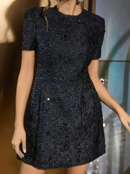 Dresses | Mini Dresses*Mew Mews Fashion Aanya Jacquard Floral Mini Dress In Black
