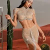 Embellishment*Embellishment Abdiel Crystal Chain Skirt Set In Silver