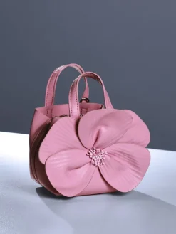 Bags*Mew Mews Fashion Acsah Leather Flower Bag In Pink