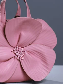 Bags*Mew Mews Fashion Acsah Leather Flower Bag In Pink