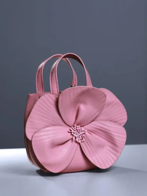 Bags*Mew Mews Fashion Acsah Leather Flower Bag In Pink