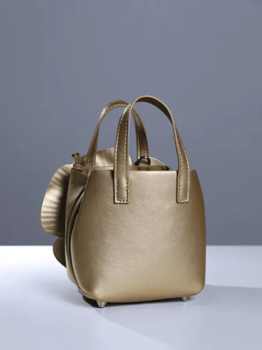 Bags*Mew Mews Fashion Acsah Leather Flower Bag In Gold