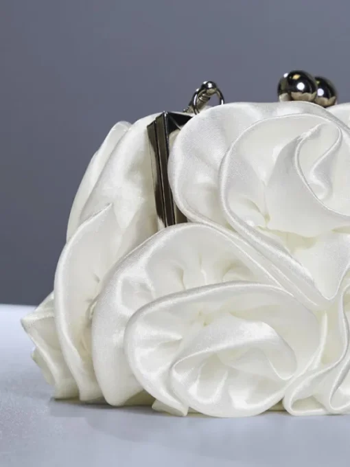 Bags*Mew Mews Fashion Adahy Flower Satin Bag In White