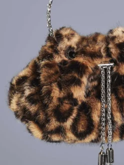 Bags*Mew Mews Fashion Adaja Leopard Faux Fur Bag