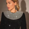 Necklaces*Mew Mews Fashion Addie Pearl Shawl Top In Grey