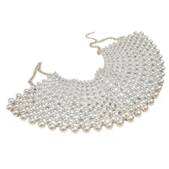 Necklaces*Mew Mews Fashion Addie Pearl Shawl Top In Grey