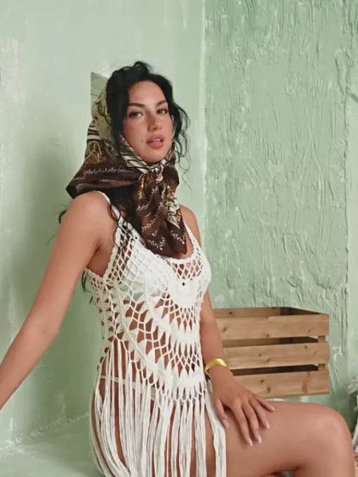 Cover-ups | Swimwear*Mew Mews Fashion Adelbert Knit Fringe Cover Up Dress