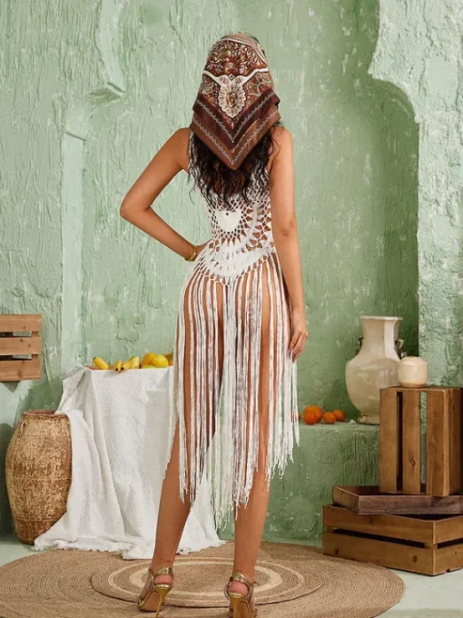 Cover-ups | Swimwear*Mew Mews Fashion Adelbert Knit Fringe Cover Up Dress