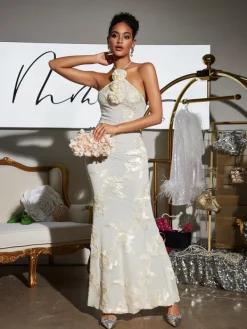 Dresses | Maxi Dresses*Mew Mews Fashion Aedin Halterneck Flower Maxi Dress