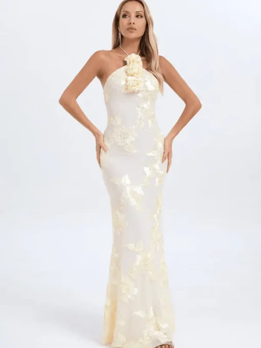 Dresses | Maxi Dresses*Mew Mews Fashion Aedin Halterneck Flower Maxi Dress