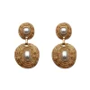 Earrings*Mew Mews Fashion Aelani Spiral Circle Pearl Earrings