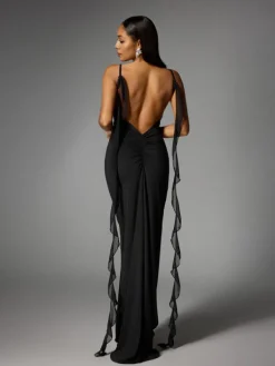 Dresses | Maxi Dresses*Mew Mews Fashion Aelthar Spaghetti Flower Maxi Dress In Black