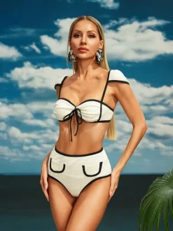 Bikini Sets | Swimwear*Mew Mews Fashion Aftab Lace Up Bikini Two Piece Set