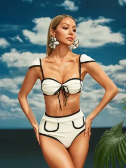 Bikini Sets | Swimwear*Mew Mews Fashion Aftab Lace Up Bikini Two Piece Set