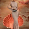 Dresses | Maxi Dresses*Mew Mews Fashion Aingeal Long Sleeve Crystal Maxi Dress