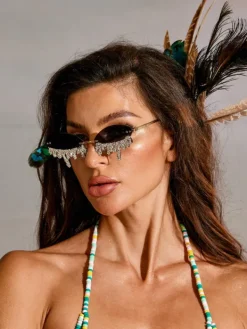 Glasses*Mew Mews Fashion Airlie Teardrop Crystal Sunglasses