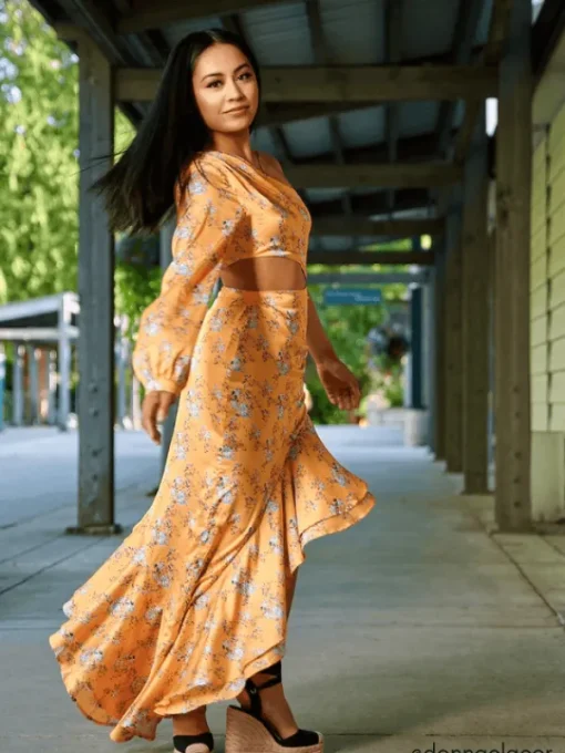 Dresses | Maxi Dresses*Mew Mews Fashion Aiyana One Shoulder Floral Maxi Dress In Yellow
