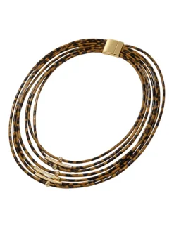 Necklaces*Mew Mews Fashion Akantha Multi Layered Leopard Necklace