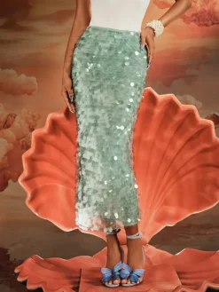 Skirts*Mew Mews Fashion Akeem Sequin Mermaid Scale Skirt
