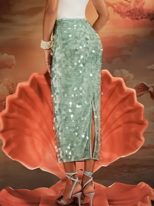 Skirts*Mew Mews Fashion Akeem Sequin Mermaid Scale Skirt