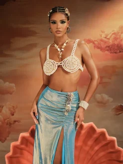Beaded Wear | Tops*Mew Mews Fashion O/S Akemi Pearl Beaded Bralette
