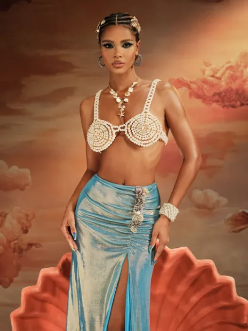 Beaded Wear | Tops*Mew Mews Fashion O/S Akemi Pearl Beaded Bralette