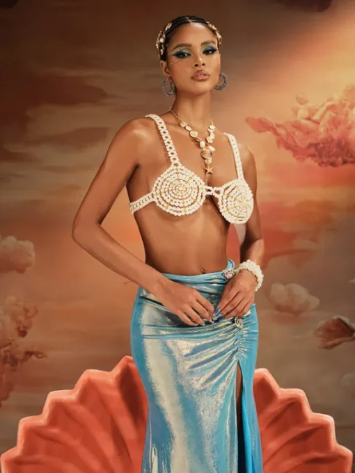 Beaded Wear | Tops*Mew Mews Fashion O/S Akemi Pearl Beaded Bralette