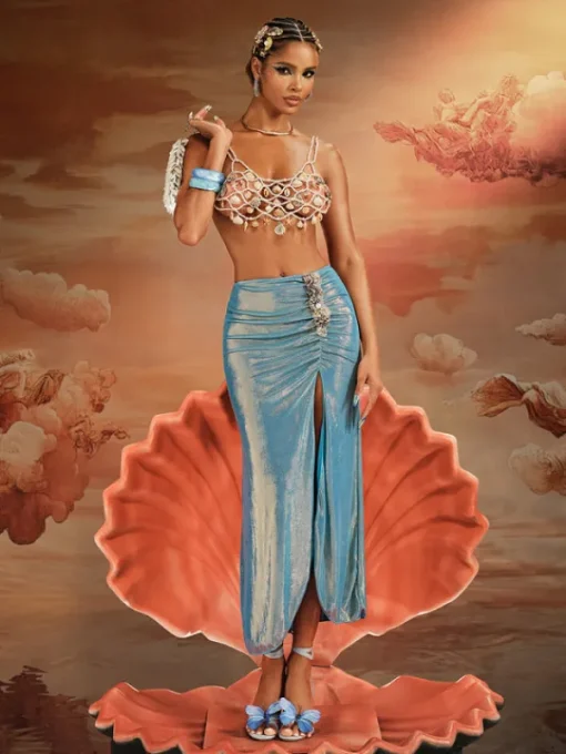 Beaded Wear | Tops*Mew Mews Fashion O/S Akikta Seashell Pearl Beaded Bralette