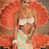 Beaded Wear | Tops*Mew Mews Fashion O/S Akilina Pearl Beaded Fringe Bralette
