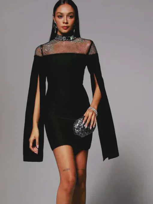 Dresses | Mini Dresses*Bandage Akosua Rhinestone Split Mini Dress