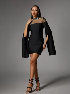 Dresses | Mini Dresses*Bandage Akosua Rhinestone Split Mini Dress