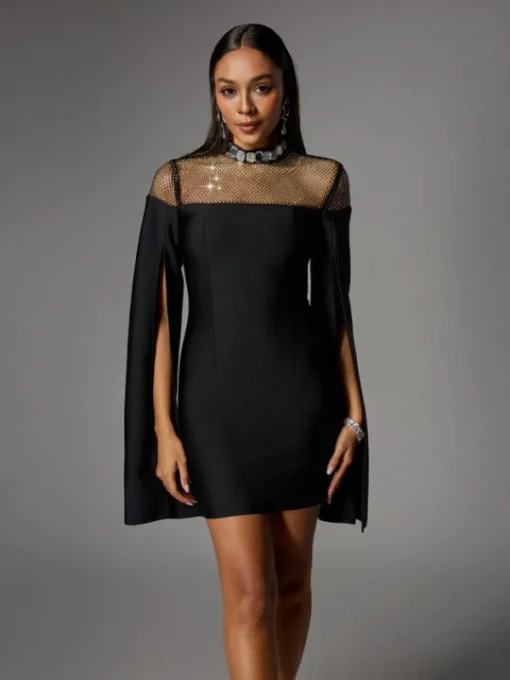 Dresses | Mini Dresses*Bandage Akosua Rhinestone Split Mini Dress