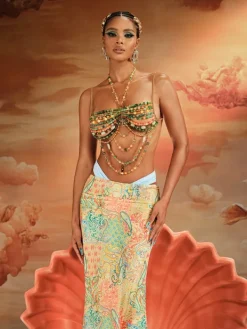 Beaded Wear | Tops*Mew Mews Fashion O/S Akshay Gemstone Beaded Bralette