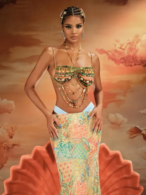 Beaded Wear | Tops*Mew Mews Fashion O/S Akshay Gemstone Beaded Bralette