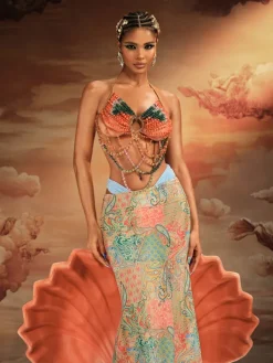 Beaded Wear | Tops*Mew Mews Fashion O/S Alake Halterneck Gemstone Beaded Bralette
