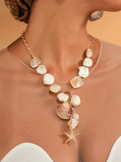 Necklaces*Mew Mews Fashion Alannis Handmade Seashell Necklace