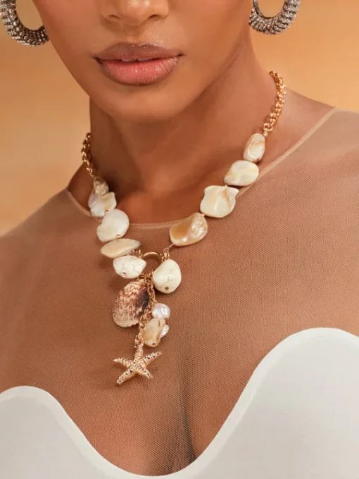 Necklaces*Mew Mews Fashion Alannis Handmade Seashell Necklace