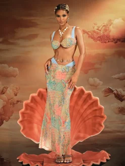 Bikini Sets | Swimwear*Mew Mews Fashion Alaqua Printed Swimwear Two Piece Set