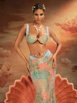 Bikini Sets | Swimwear*Mew Mews Fashion Alaqua Printed Swimwear Two Piece Set