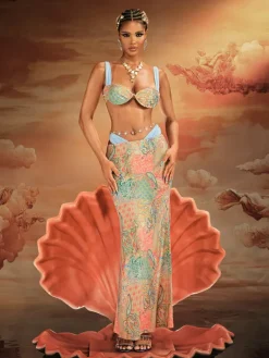Bikini Sets | Swimwear*Mew Mews Fashion Alaqua Printed Swimwear Two Piece Set