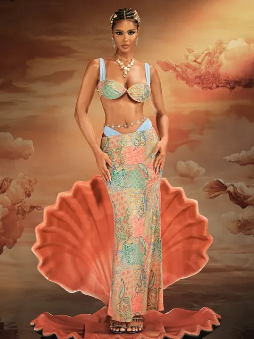Bikini Sets | Swimwear*Mew Mews Fashion Alaqua Printed Swimwear Two Piece Set