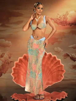 Bikini Sets | Swimwear*Mew Mews Fashion Alaqua Printed Swimwear Two Piece Set