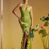 Dresses | Maxi Dresses*Mew Mews Fashion Alara Halterneck Flower Ruffle Maxi Dress In Green