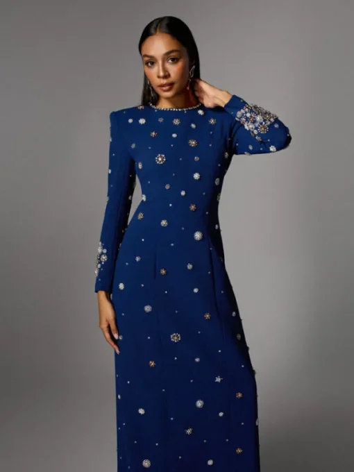Dresses | Maxi Dresses*Mew Mews Fashion Alary Long Sleeve Rhinestone Maxi Dress