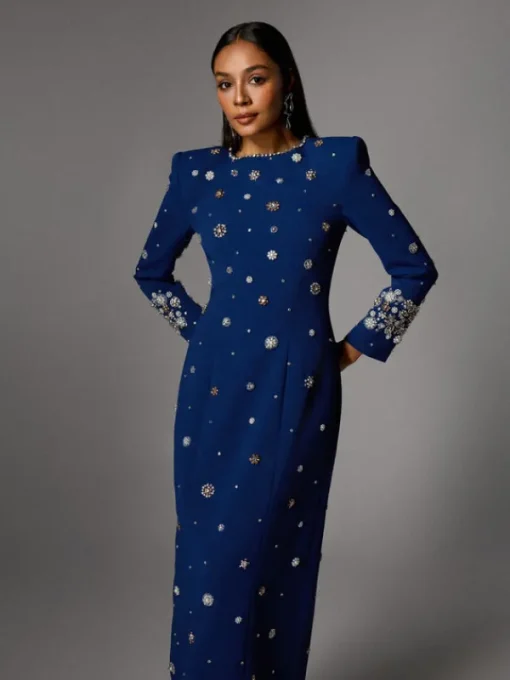 Dresses | Maxi Dresses*Mew Mews Fashion Alary Long Sleeve Rhinestone Maxi Dress