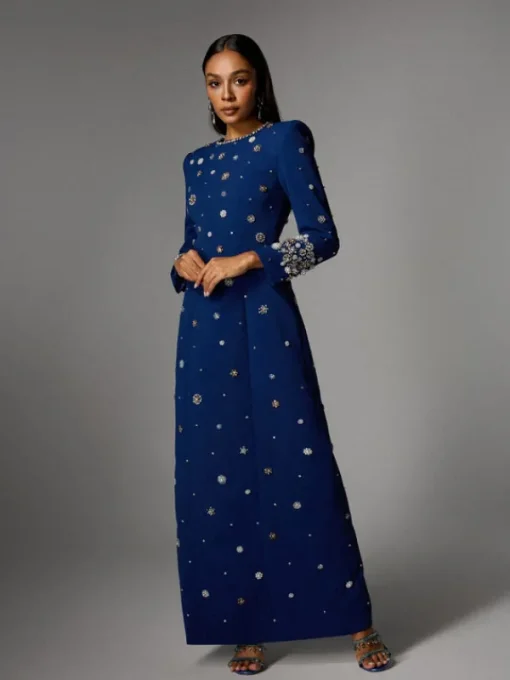Dresses | Maxi Dresses*Mew Mews Fashion Alary Long Sleeve Rhinestone Maxi Dress