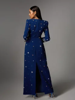 Dresses | Maxi Dresses*Mew Mews Fashion Alary Long Sleeve Rhinestone Maxi Dress