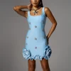 Dresses | Mini Dresses*Bandage Alaula Rhinestone Flower Mini Dress